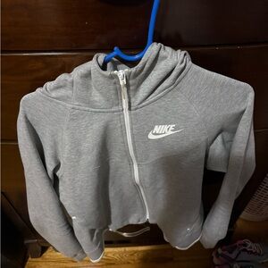 Nike Gray Half-Zip Sweater with Logo